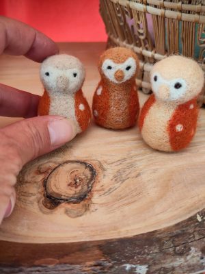 Mini Chouettes en laine feutrée - Artisanat français - Matériaux certifiés
